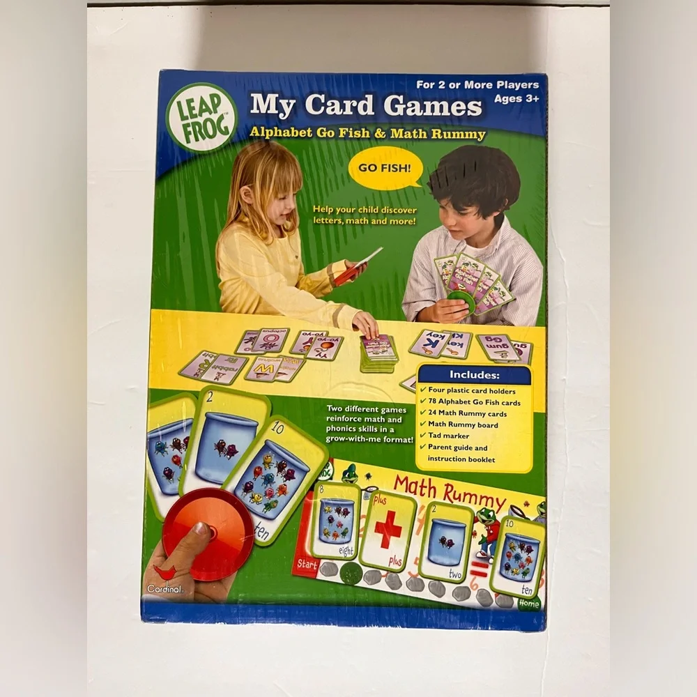 LEAP FROG 2006 Alphabet Go Fish and‎ Math Rummy My Card Games New Sealed